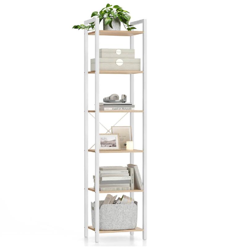 Helloshop26 - Bibliothèque 6 niveaux étagère livres meuble de rangement ouvert pour bureau salon chambre 40 x 30 x 178,6 cm blanc 12_0004190 - vert_0