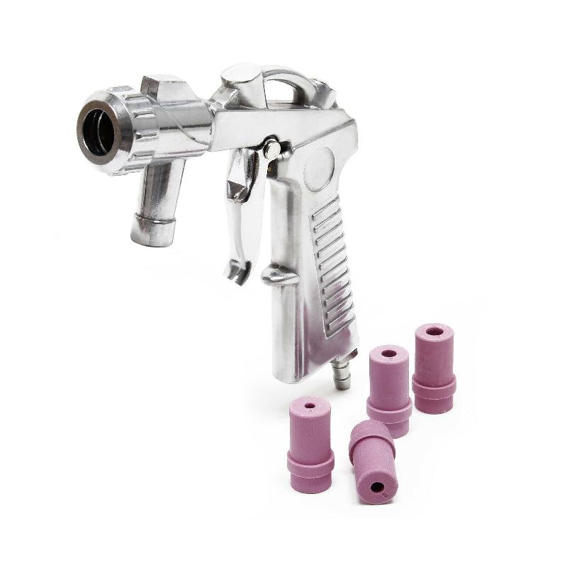 Pistolet de sablage à air comprimé 2-8 bars en aluminium - Buse jet de sable avec 4 buses céramiques (16_0002779)_0