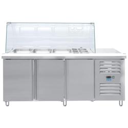 SARO Saladette avec rehausse en verre modèle GN 3100 TNS - inox SAR-323-10715_0