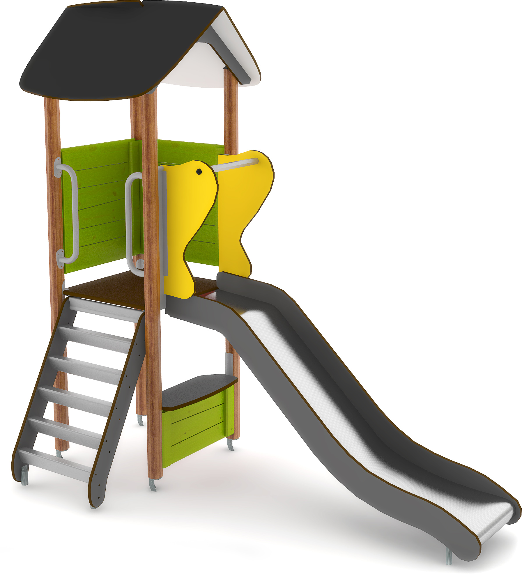 Structure multi-jeux 3 à 5 ans - Unimini Eima 8047625 - Hags - Poteaux et panneaux bois_0