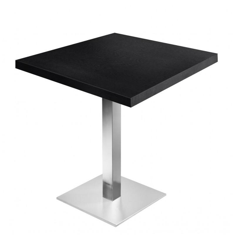 TABLE BISTRO NOIR - 60 X 60 CM + SUPPORT DE TABLE EN ACIER H72CM PROFESSIONNEL_0