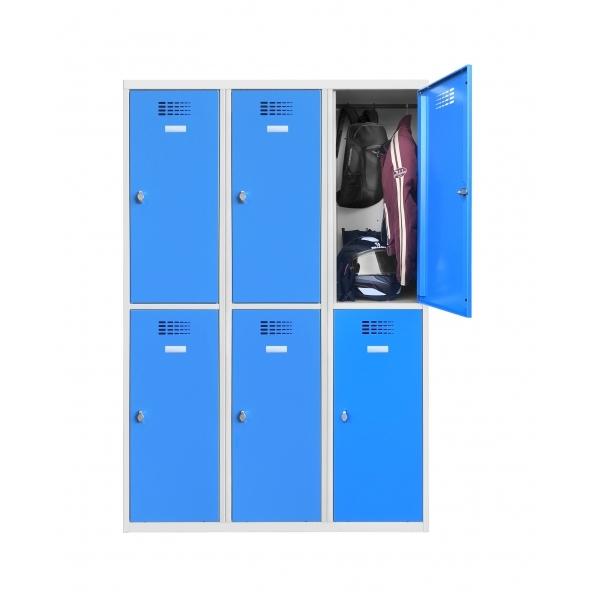 Vestiaire multicases 2 cases superposées - 3 colonnes de 2 cases - 400 mm - Marque Rolléco_0