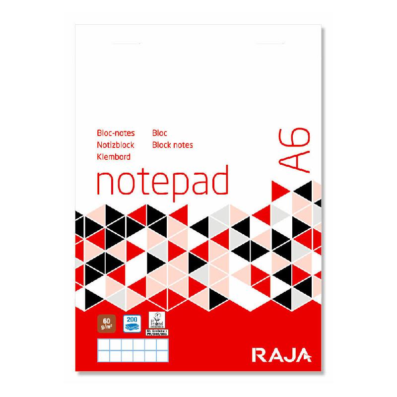 Rhodia Bloc-notes agrafé - Format A4 (80 g/m2) - 80 pages non perforées à  petits carreaux - lot de 5 | Achetez sur