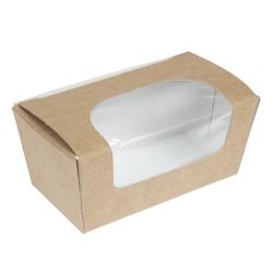 Boîtes à gâteau rectangulaires kraft compostables avec fenêtre Colpac (lot de 500) - VEFA360_0