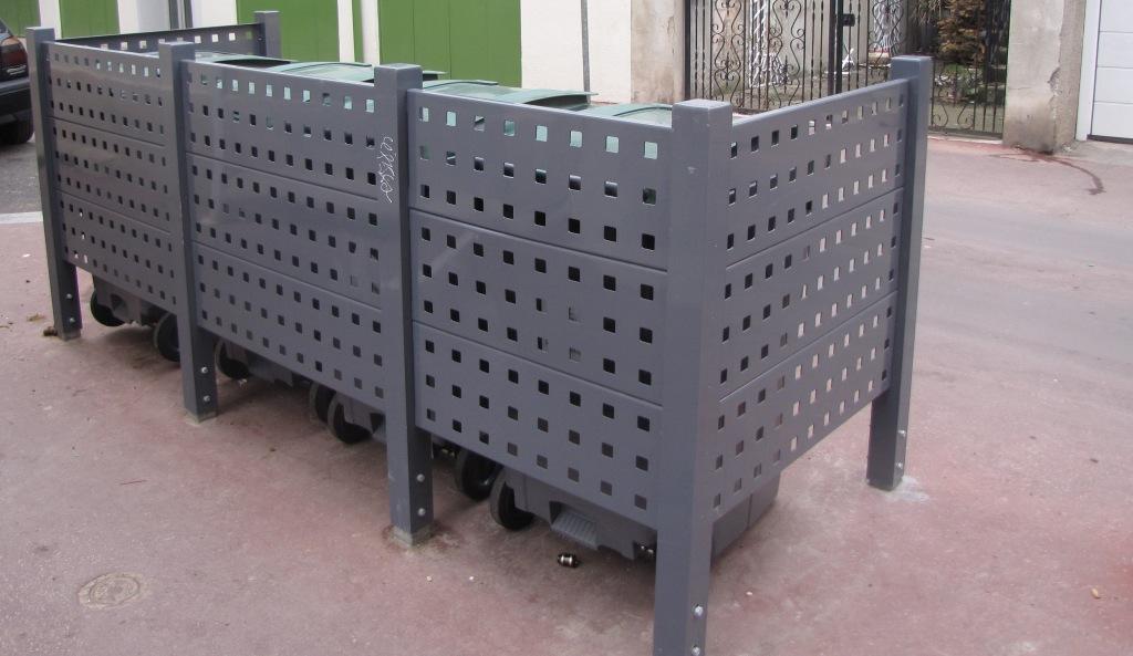 Cache-conteneur Design Meka adapté aux collectivités