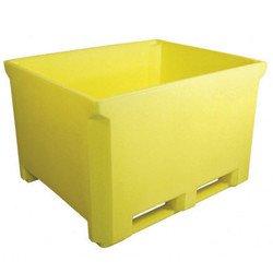 Caisse-palette industrielle 630 litres - polyéthylène alimentaire - résistante avec couvercle et élastiques_0