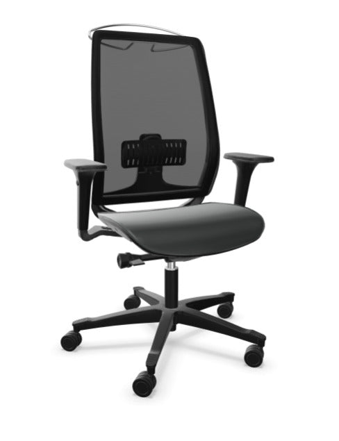 Chaise de bureau ergonomique professionnelle en résille - THENET - Accoudoirs 4D, mécanisme synchrone, garantie 8 ans_0