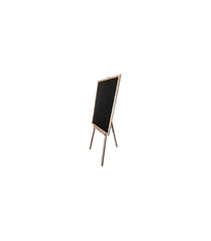 Chevalet trépied bois avec ardoise moulure brute - 86 x 66 cm - Référence : LSTF8BRUT+23BRUT_0