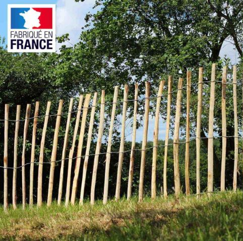 Clôture en bois de châtaignier - Ganivelle chataignier/145 - Durable et esthétique, idéale pour jardins et plages_0