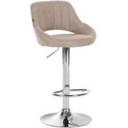 CLP Tabouret de bar Milet en Tissu et Pied métal Taupe/Chrome - gris textile 321296_0