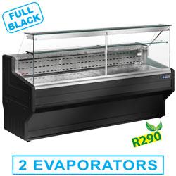Comptoir vitrine réfrigéré à vitre droite 90° avec réserve - HL10/B5-R2 - vitres trempées et plan de travail en granit_0