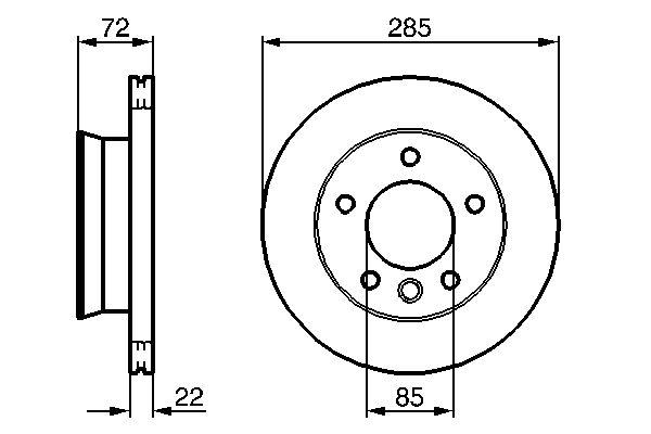 Disque de frein Bosch 0986479212 - ventilé - boîte de 2 disques - avant - 5 trous_0