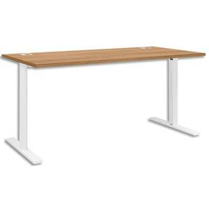 Gautier office bureau pied i fixe yes merisier - dimensions : l160 x h74 x p80 cm_0