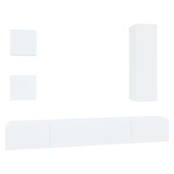 Helloshop26 - Ensemble de meubles armoire buffet TV télévision salon chambre séjour 5 pièces bois d'ingénierie blanc 02_0024861 - 3000215028186_0