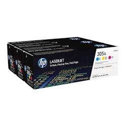 HP CE411A/CE412A/CE413A Pack de 3 Cartouches de Toner ORIGINALEES - 305A - 000000120025440780_0