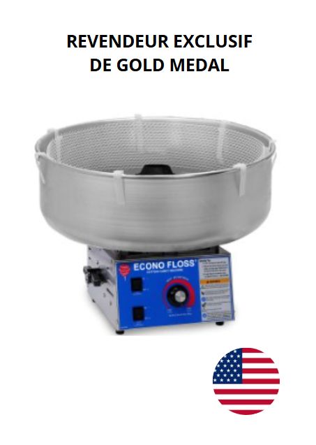 Machine à barbe à papa professionnelle Econofloss Gold Medal - robuste, inox, 1300W, bassine 66 cm_0