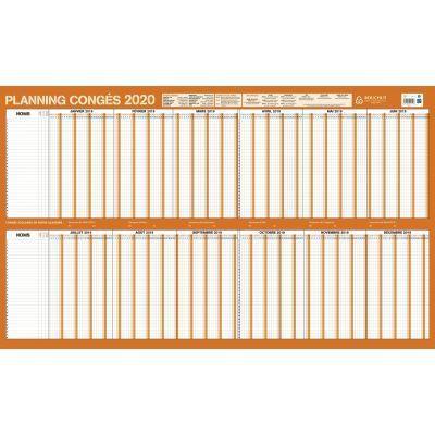 Planning souple des congés et absences 60x99 cm - janvier à décembre - effaçable à sec - 32 personnes_0