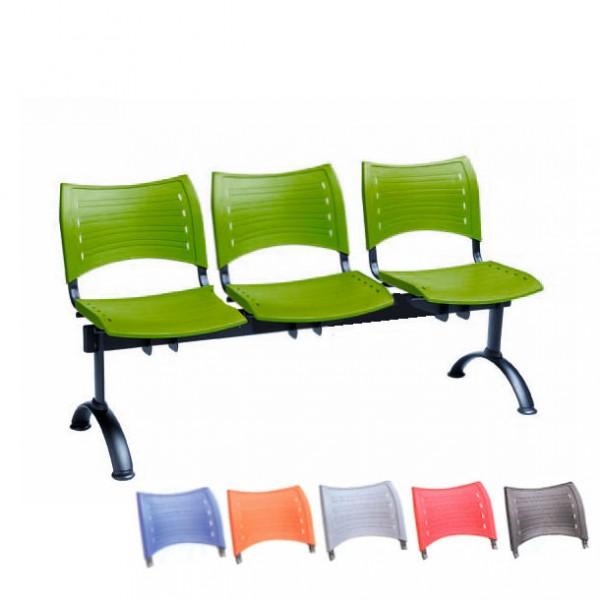 Siège sur poutre 3 places design - Gris - Idéal pour accueils et salles d'attente - Marque Rolléco_0