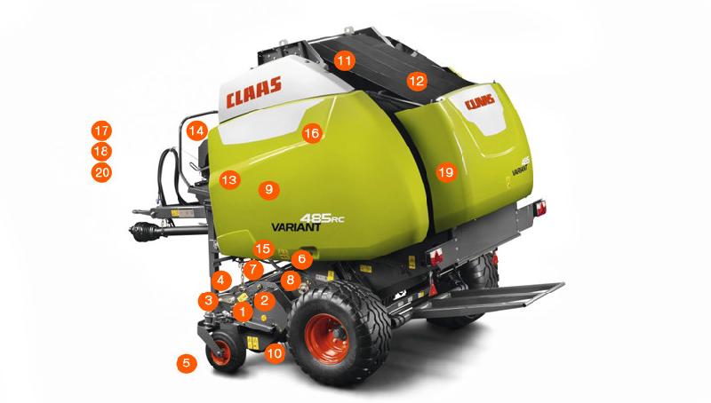 Presse à balle ronde Claas Variant 485 - Roto Cut 14 couteaux et système Heavy Duty_0