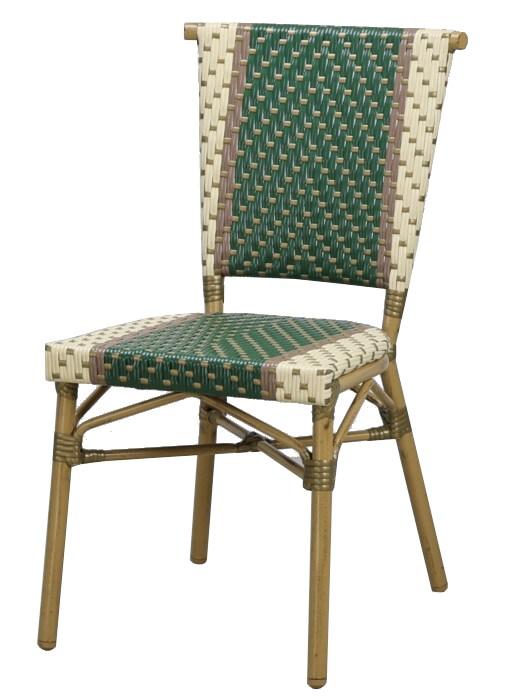 Proloisirs Chaise Pub Alu Bamboo Look / Wicker Vert Ivory Or - multicolore multi-matériau AG1076_0