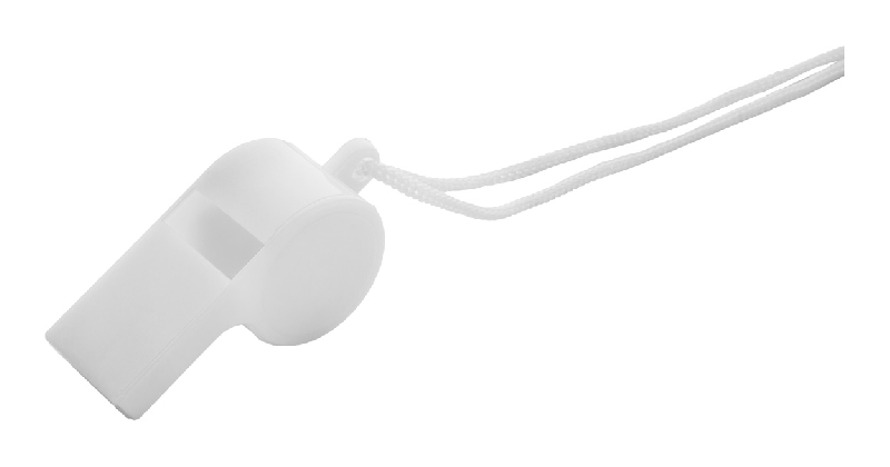 Sifflet avec cordelette assortie - Couleur blanche - Poids 4,7 g_0