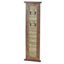 SIT Möbel Porte-manteau mural SIT Möbel, peint en couleur | 4 crochets doubles en métal noir | Bois de récupération, naturel | L 35 x P 8 x H 110_0