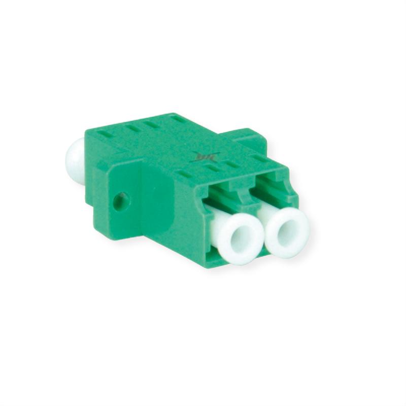 TELEGÄRTNER Coupleur LC/APC Duplex, Singlemode, Manchon en céramique, boîtier en plastique, vert, Z77_0