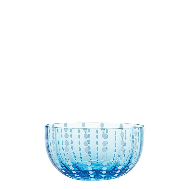 Zafferano Lot De 6 Petits Bols Perle En Verre Artisanal Couleur Aquamarine Design Élégant Et Moderne Pour Une Table Raffinée Et Colorée - PR00803_0