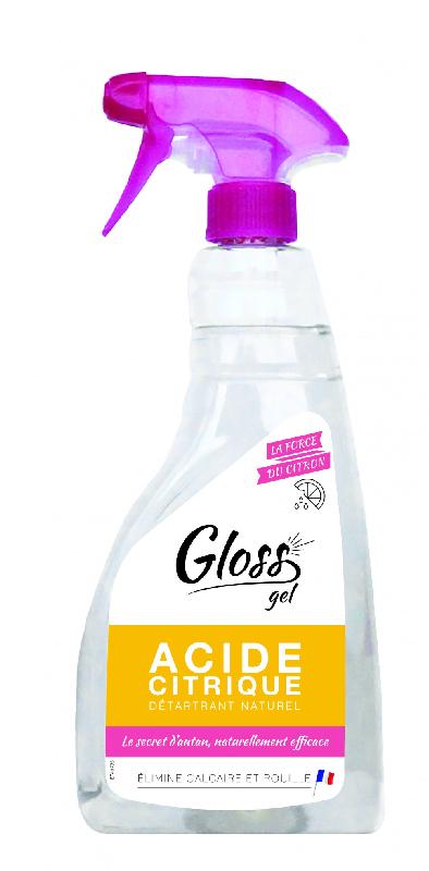 Acide citrique en gel multisurface GLOSS Gel 750 ml - détartrant naturel, anti-rouille, compatible contact alimentaire_0