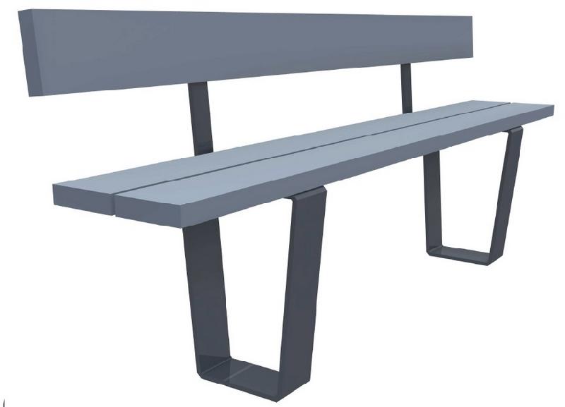 BANC PUBLIC EN PLASTIQUE RECYCLÉ ET ACIER - KAPPA_0