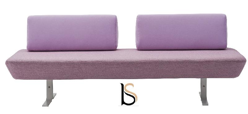 Banquette d'accueil Emma en tissu - Softline - Feld Bleu clair_1