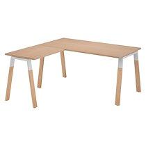 Bureau d'angle manager L 200 x P 200 piètement bois/métal, plateau chêne clair - Arch_0