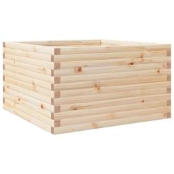 Helloshop26 - Jardinière bac lit surélevé plantes fleurs terrasse jardin 80 x 80 x 46 cm bois de pin massif marron 02_0037915 - 3000213994841_0