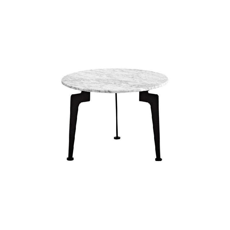 Innovation Living - Table basse design scandinave Laser taille M - Plateau en marbre - Piétement en chêne teinté noir_0