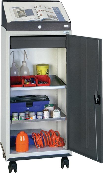 Jeu armoire à  outils avec pupitre rapporté H1310xl500xP500 mm gris clair/gris anthracite STUMPF_0
