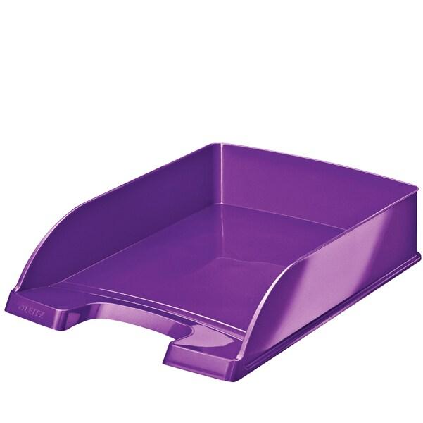 LEITZ Lot de 5 Corbeille à courrier Plus Wow A4, en polystyrène choc, coloris violet - violet 52263062_0