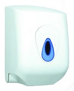 LH55ABU - Distributeur de serviettes en papier - Maxi dévidage central ABS blanc - Global Hygiène - ø 20.5 cm - Laize 23 cm_0