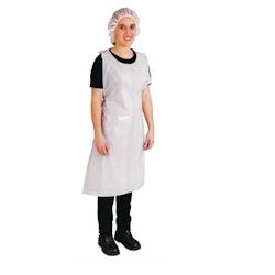 Paquet de 100 tabliers à usage unique en polyéthylène Blanc - Longueur 117 cm, largeur 71 cm - Taille unique blanc 7942638_0