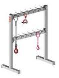 Portique à élingue - Aimer Fer - Hauteur 1860 mm - Supporte jusqu'à 1t avec 26 crochets_0