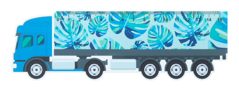 Règle flexible en plastique 15 cm - Forme de camion - Personnalisable en quadri_0
