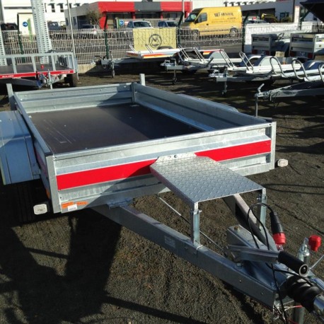 Remorque porte-engins Tema Builder 1 - Longueur utile 2,60 m - PTAC 2,70 t - 2 essieux - Plancher métal_0
