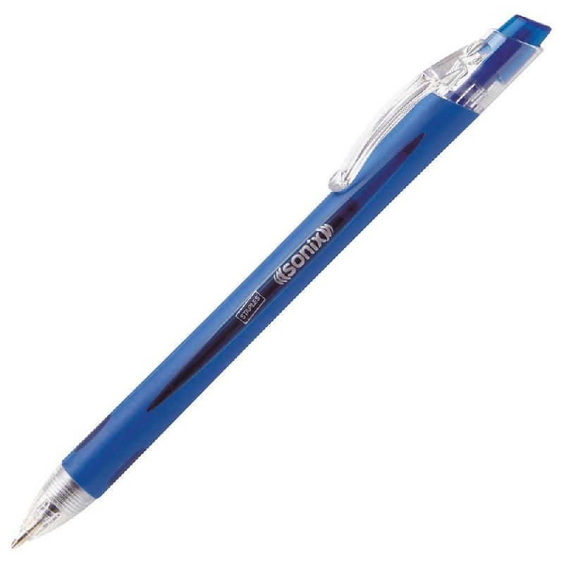 STAPLES STYLO BILLE SONIX - STAPLES - RÉTRACTABLE - COLORIS : BLEU (PRIX À L'UNITÉ)