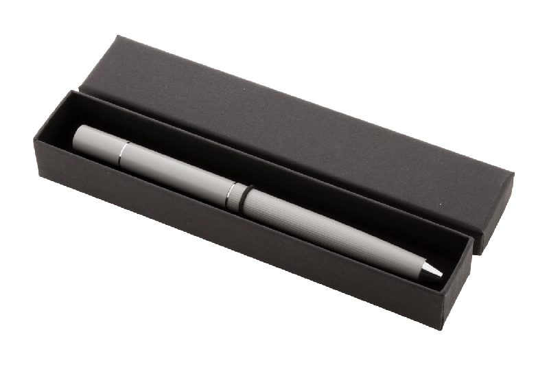 Stylo sans encre - Stylo à bille twist 2 en 1 en métal avec boîte cadeau noire_0