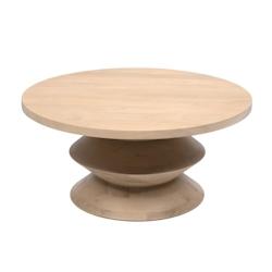 Table basse -  Marron Rond Bois Amadeus 90x90 cm - marron 3520071942483_0