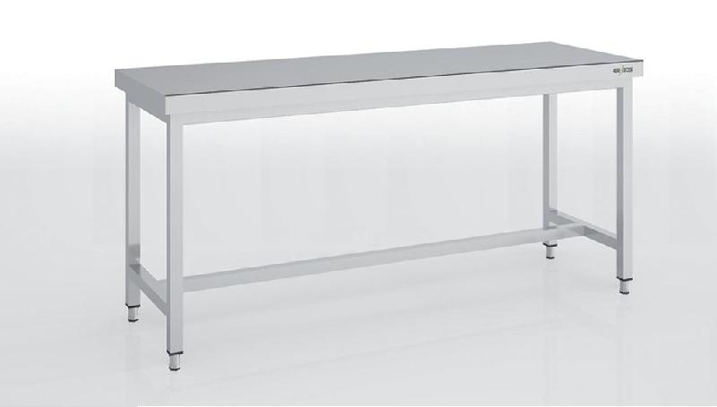 Table centrale en inox 800x700x850 avec étagère - MCD70-80_0