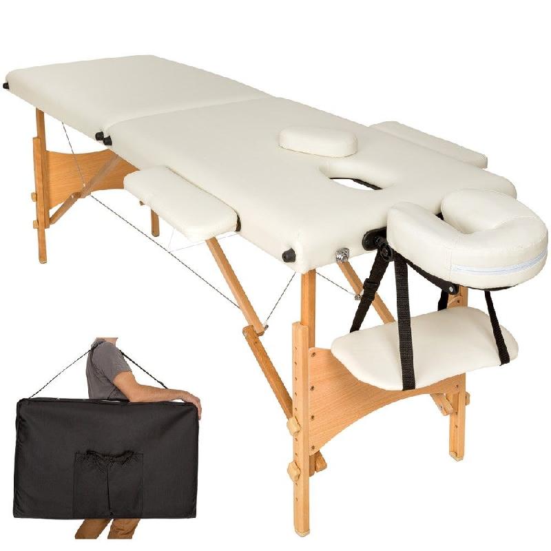 TABLE DE MASSAGE CRÈME 2 ZONES AVEC SAC DE TRANSPORT PROFESSIONNEL TOP QUALITÉ 08_0000462_0
