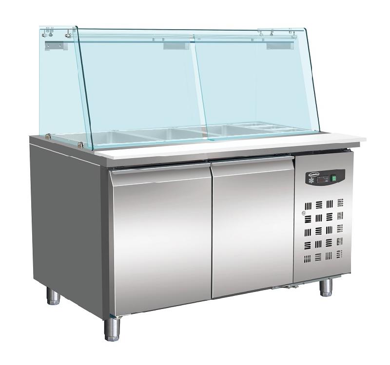Table réfrigérée avec verre 2 portes4x 1/1 gn récipient - 7950.0420_0
