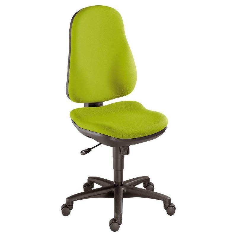 TOPSTAR SIÈGE DE BUREAU NOA TISSU REMBOURRÉ HAUTEUR AJUSTABLE À ROULETTES HAUTEUR DOSSIER 57 CM VERT