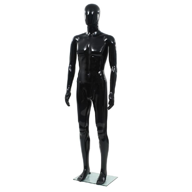 Vidaxl mannequin homme corps complet base verre noir brillant 185 cm 142927_0