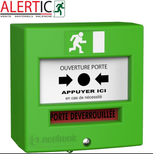 4710v3 - déclencheurs manuels d'alarme vert, portes automatiques - neutronic - 87 x 87 x 53 mm - 0.155 kg_0